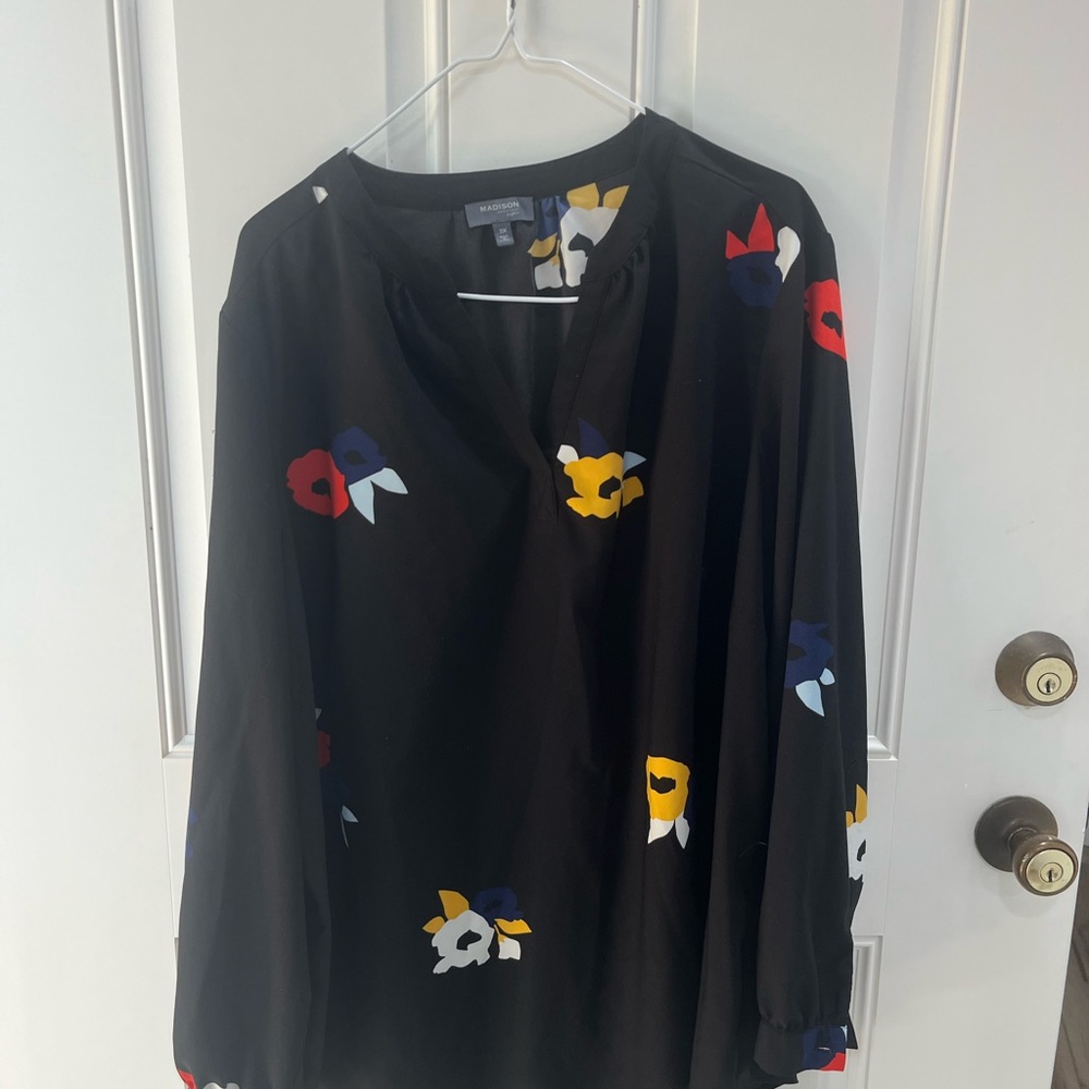 Floral Black Blouse
